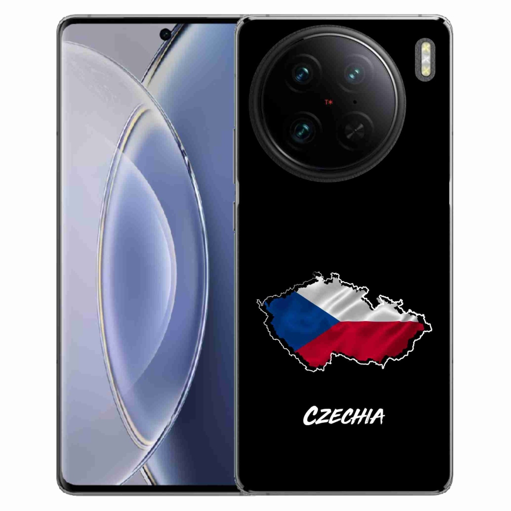 Gelový kryt mmCase na Vivo X90 Pro - Czechia černé pozadí
