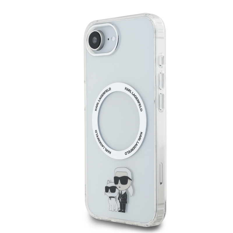 Karl Lagerfeld IML Karl and Choupette MagSafe Zadní Kryt pro iPhone 16e Transparent