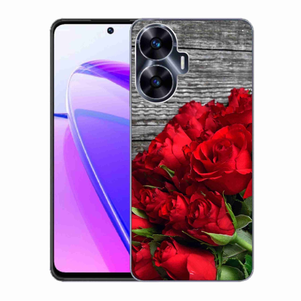 Gelový kryt mmCase na Realme C55 - červené růže