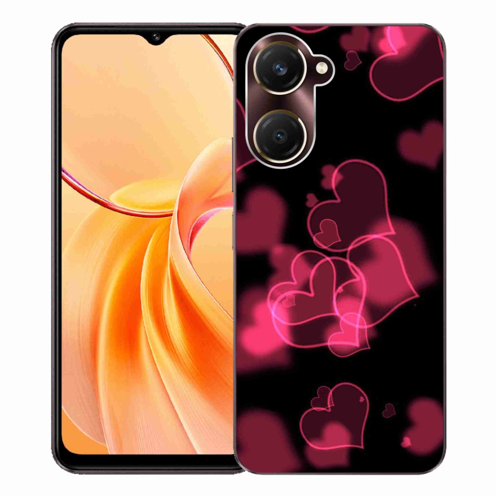 Gelový kryt mmCase na Vivo Y28s 5G - červená srdíčka