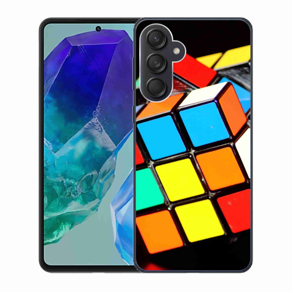 Gelový obal mmCase na Samsung Galaxy M55 5G - rubikova kostka