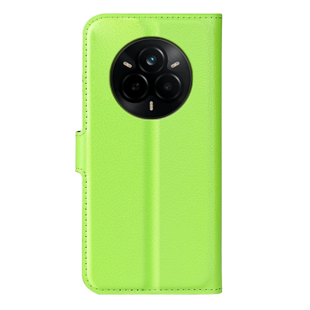 Litchi knížkové pouzdro na Realme 14 Pro 5G - zelené