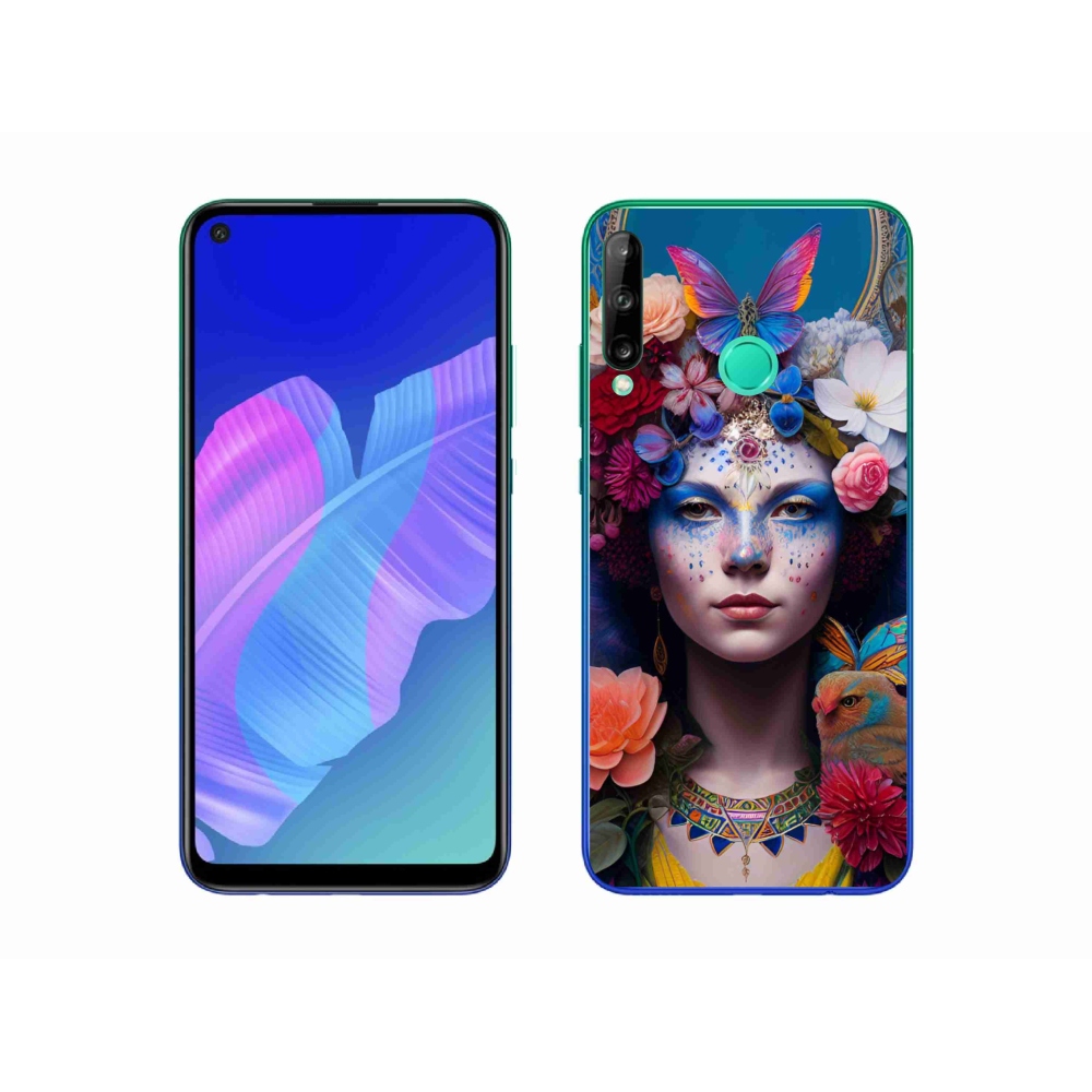 Gelový kryt mmCase na Huawei P40 Lite E - žena s květinami