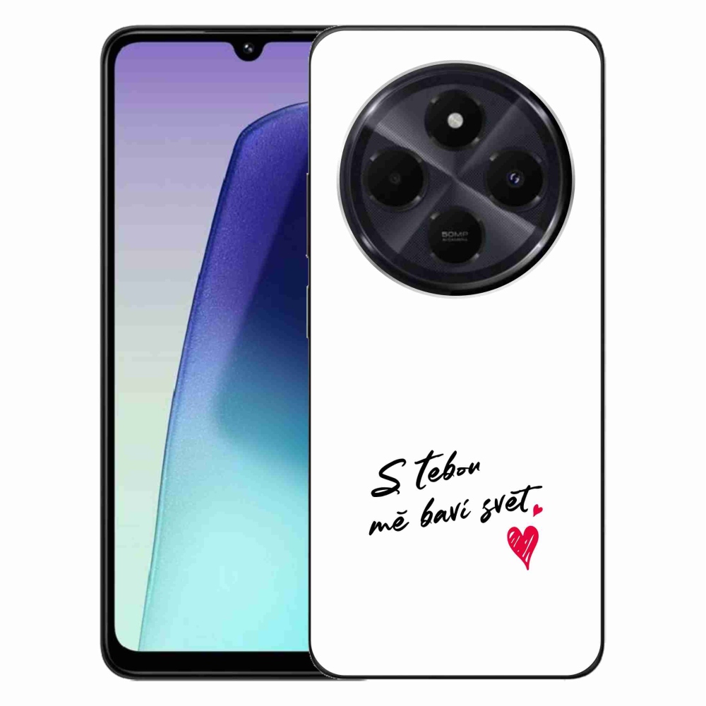 Gelový kryt mmCase na Xiaomi Redmi 14C/Poco C75 - zamilovaný text 1 bílé pozadí