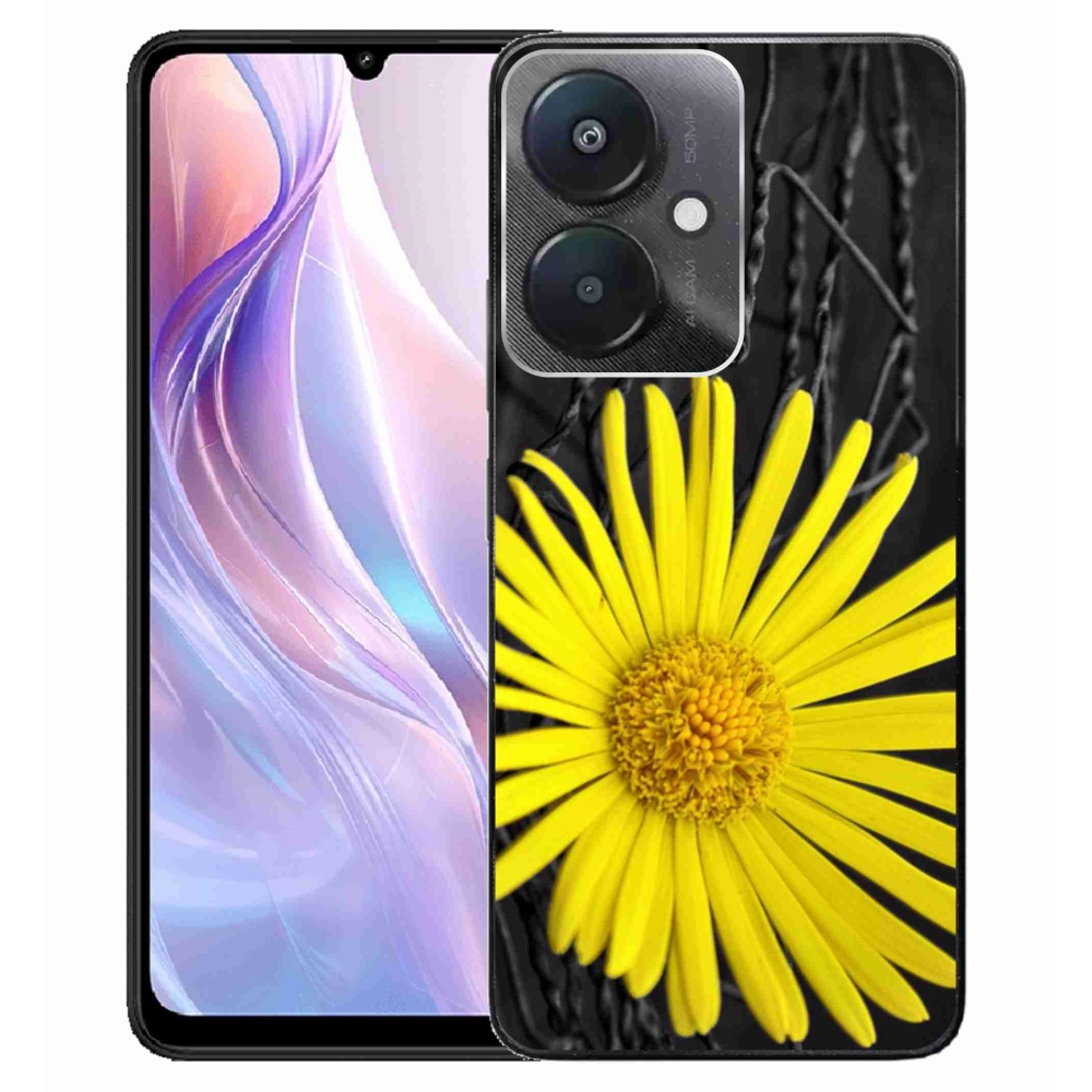 Gelový kryt mmCase na Xiaomi Redmi 13C 5G - žlutá květina