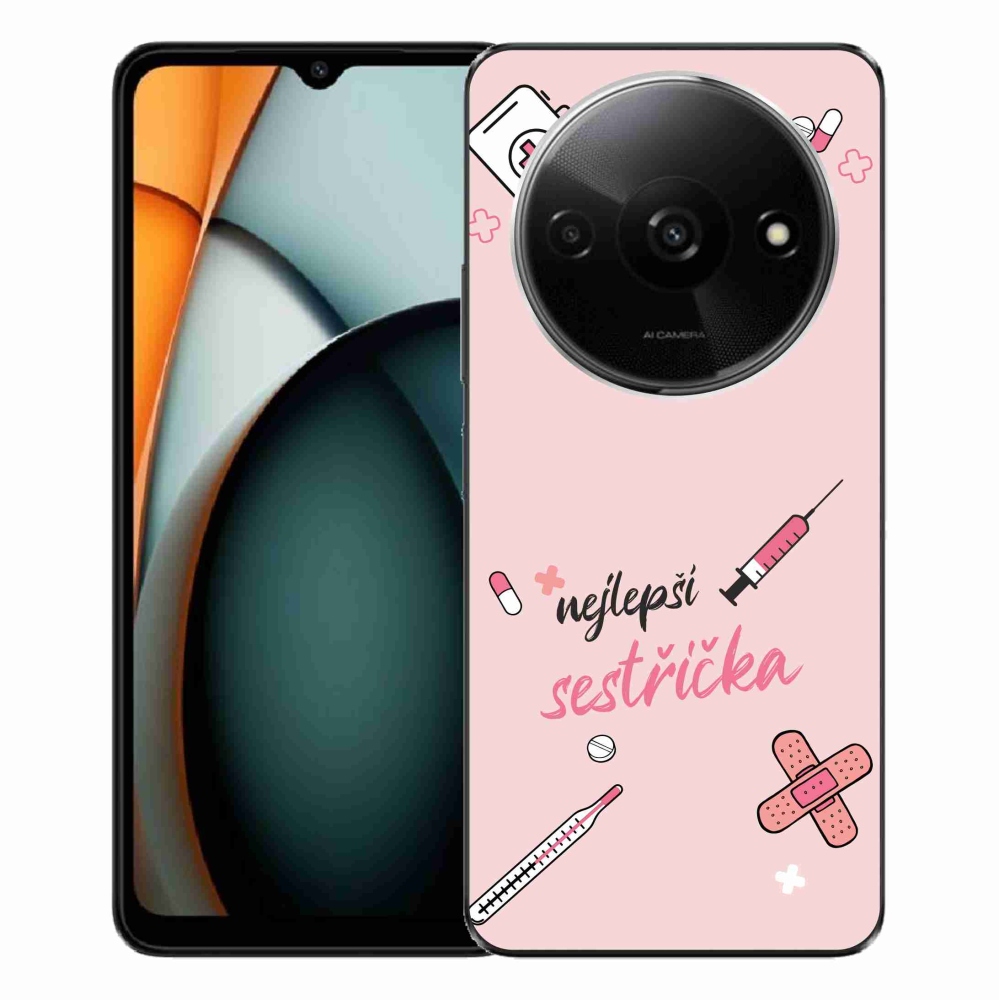 Gelový kryt mmCase na Xiaomi Redmi A3  - nejlepší sestřička růžové pozadí
