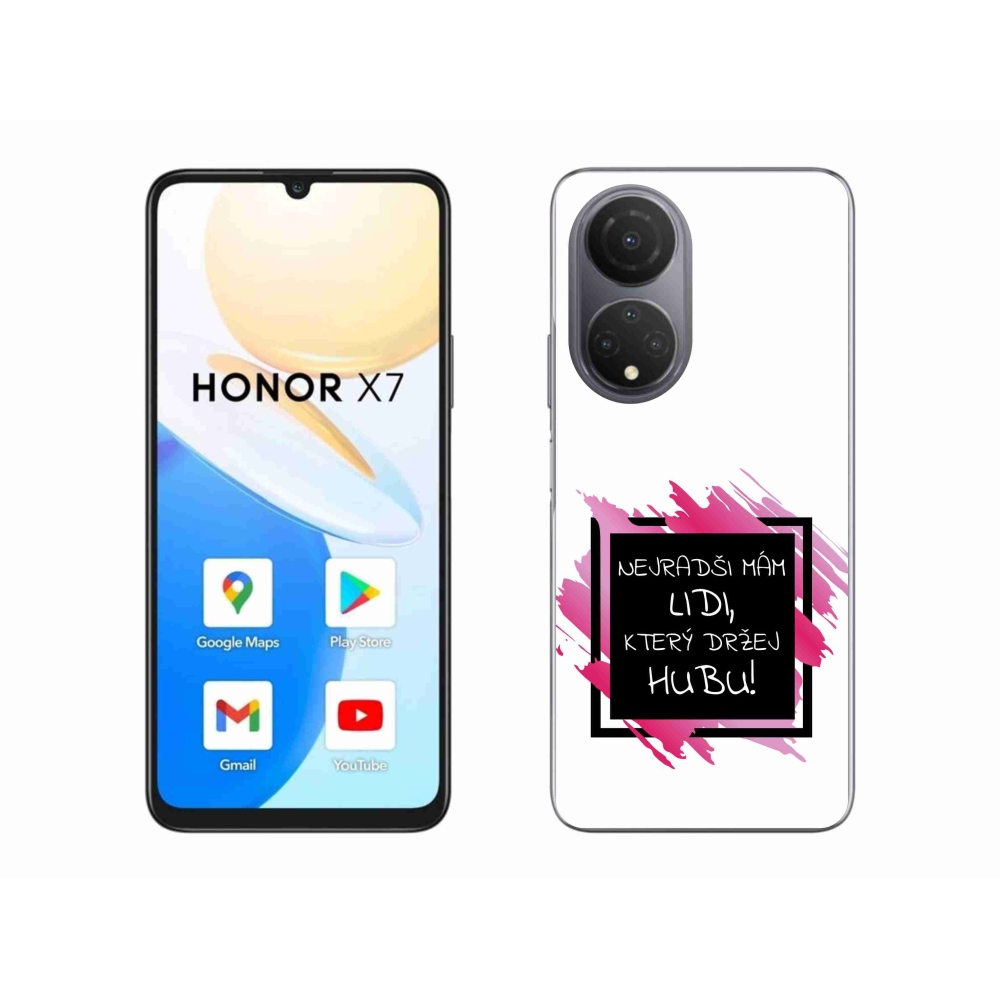 Gelový kryt mmCase na Honor X7 - vtipný text 7 černobílé pozadí