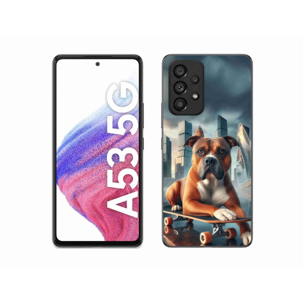 Gelový kryt mmCase na Samsung Galaxy A53 5G - pes na skateboardu