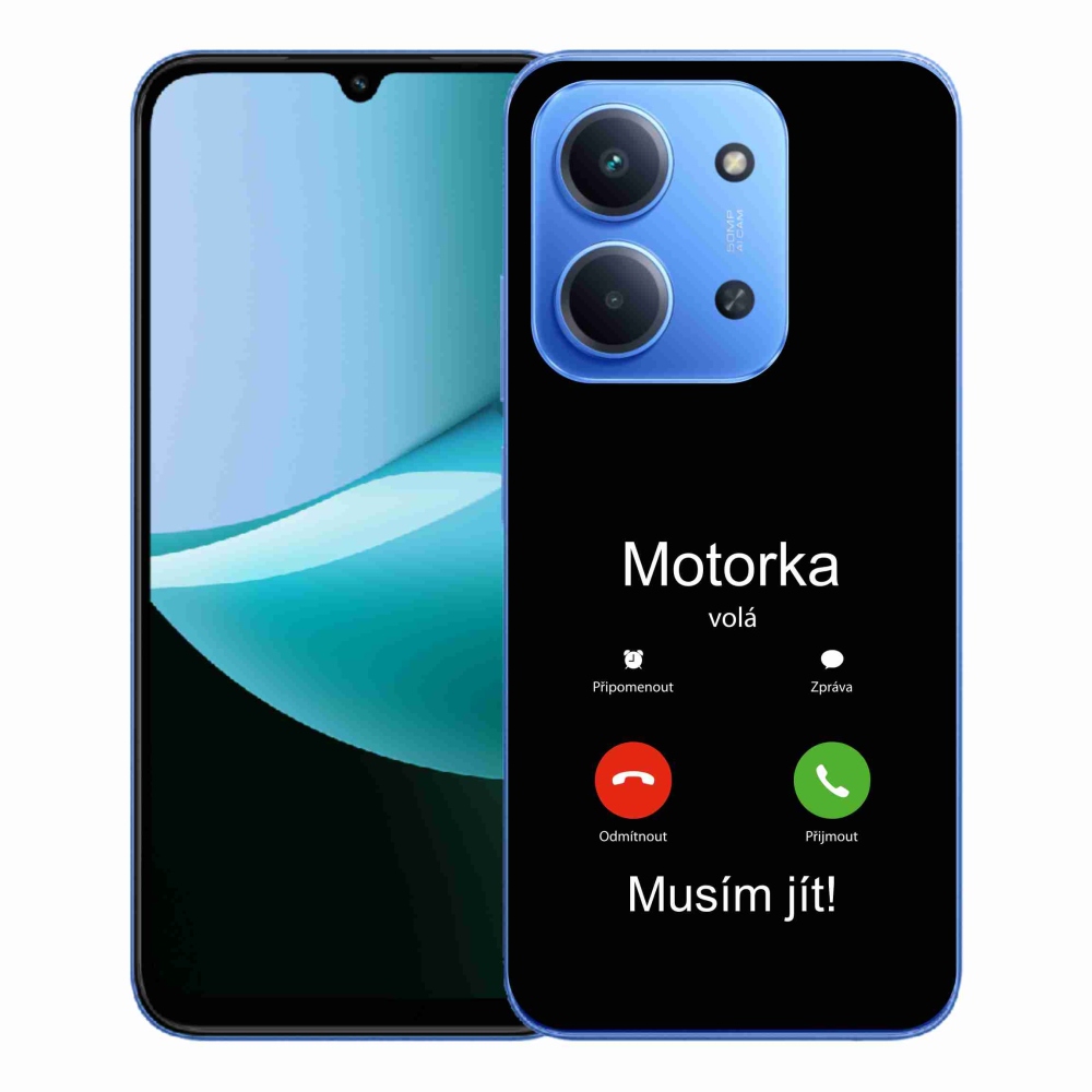 Gelový kryt mmCase na Xiaomi Redmi 15C 4G/5G (173mm) - motorka volá černé pozadí