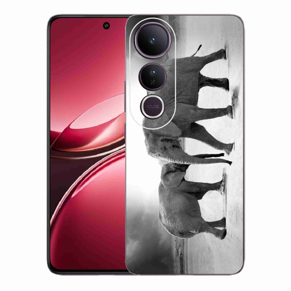 Gelový kryt mmCase na Vivo V50 Lite 4G/5G - černobílí sloni