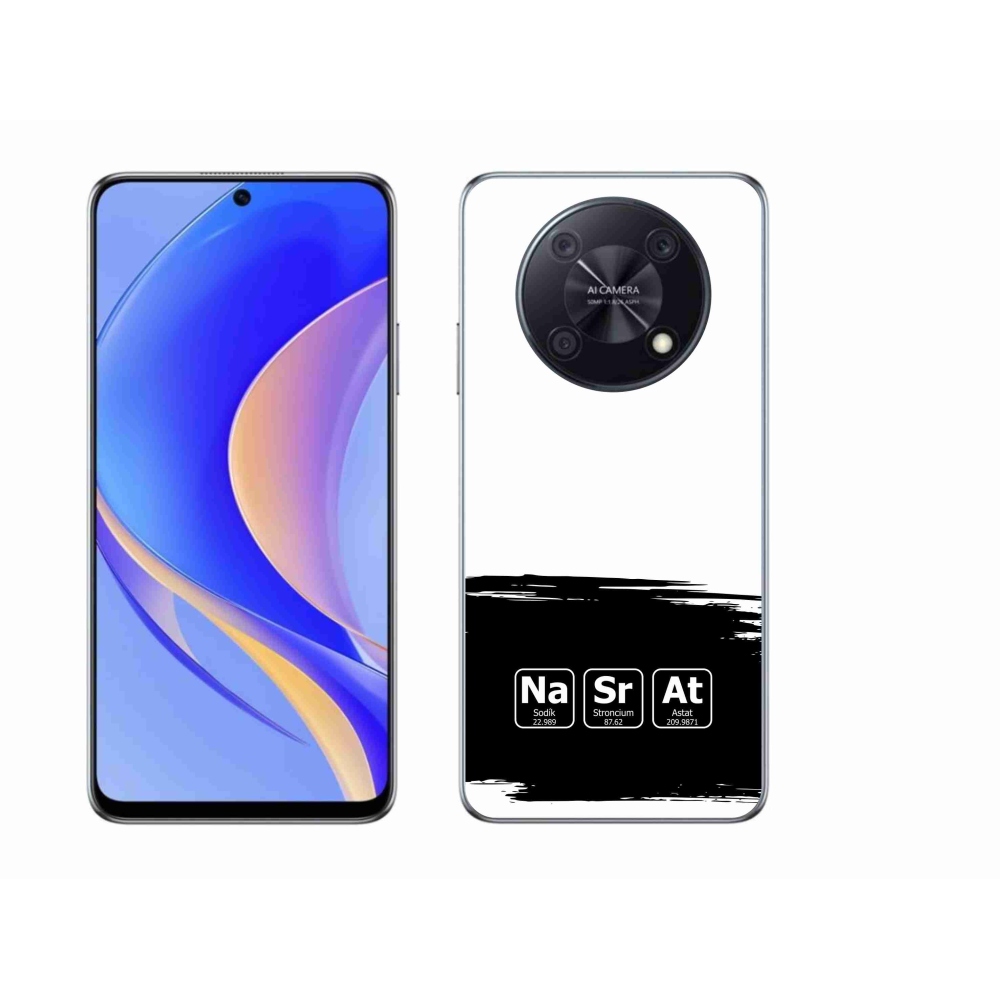 Gelový kryt mmCase na Huawei Nova Y90 - chemické prvky černobílé pozadí