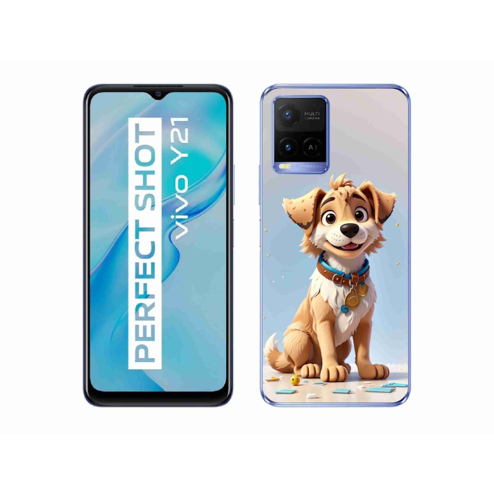 Gelový kryt mmCase na Vivo Y21/Y21s/Y33s - kreslené štěně