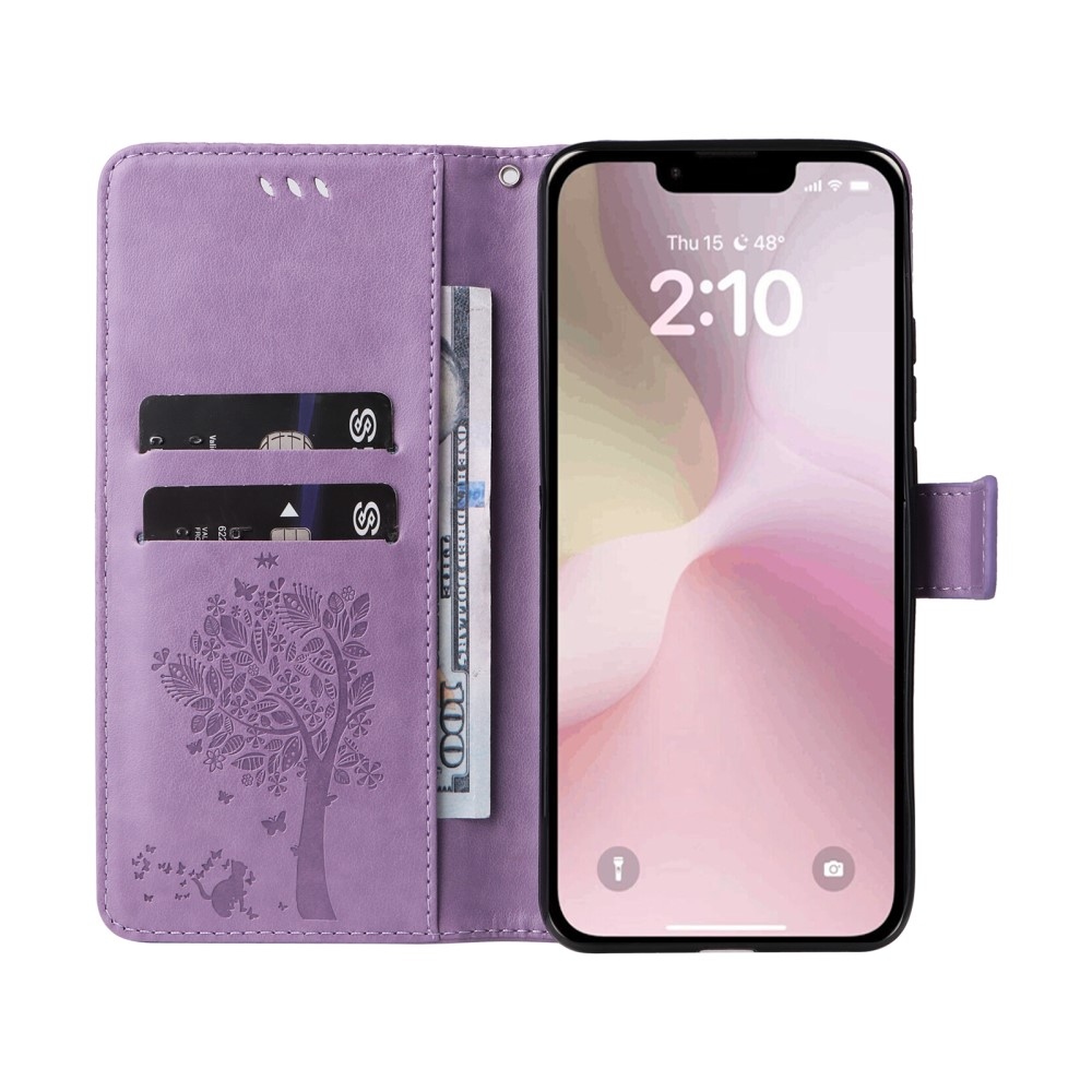 Trees knížkové pouzdro na iPhone 16e - světlefialové