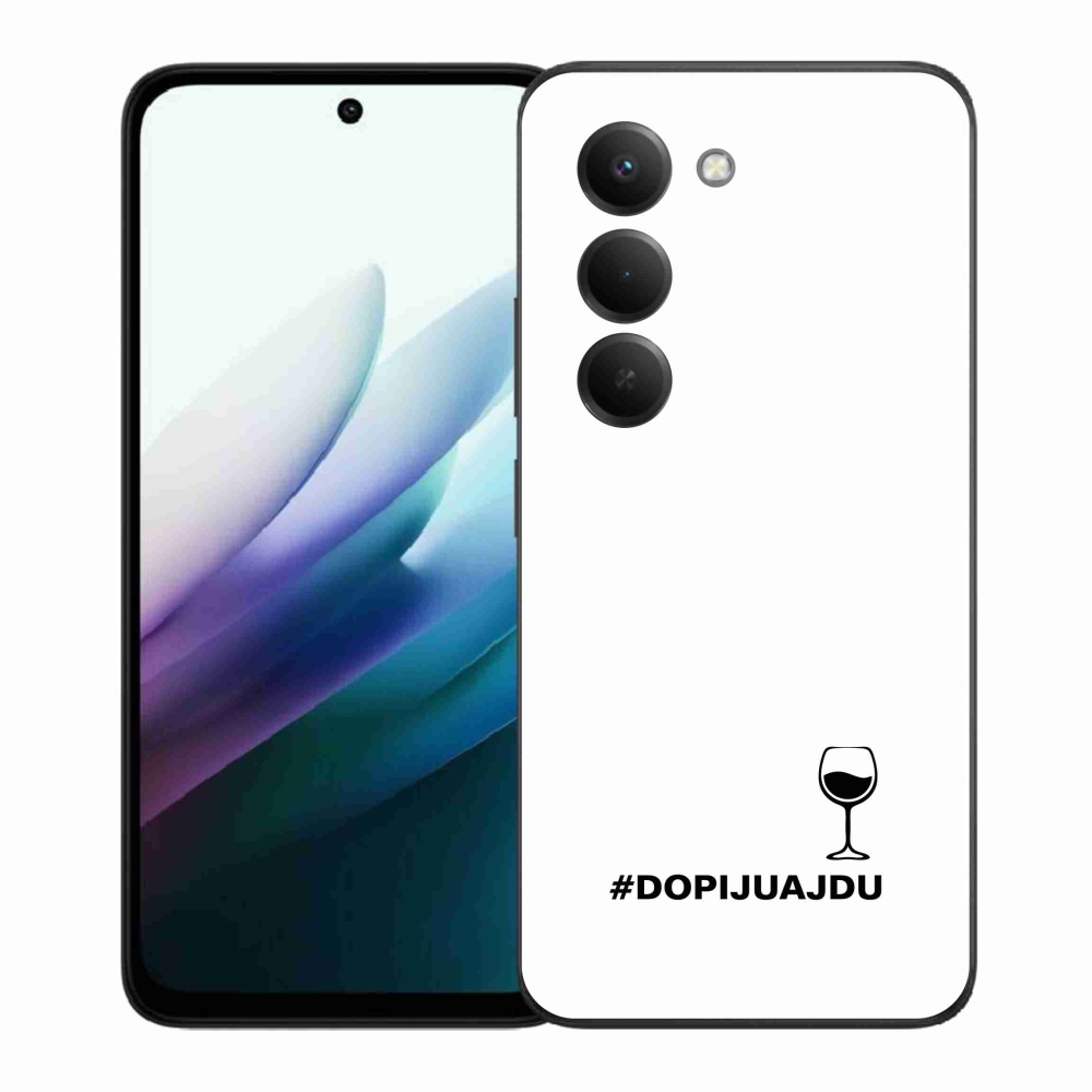 Gelový kryt mmCase na Xiaomi Redmi 15 4G/5G (171mm) - vinný motiv bílé pozadí