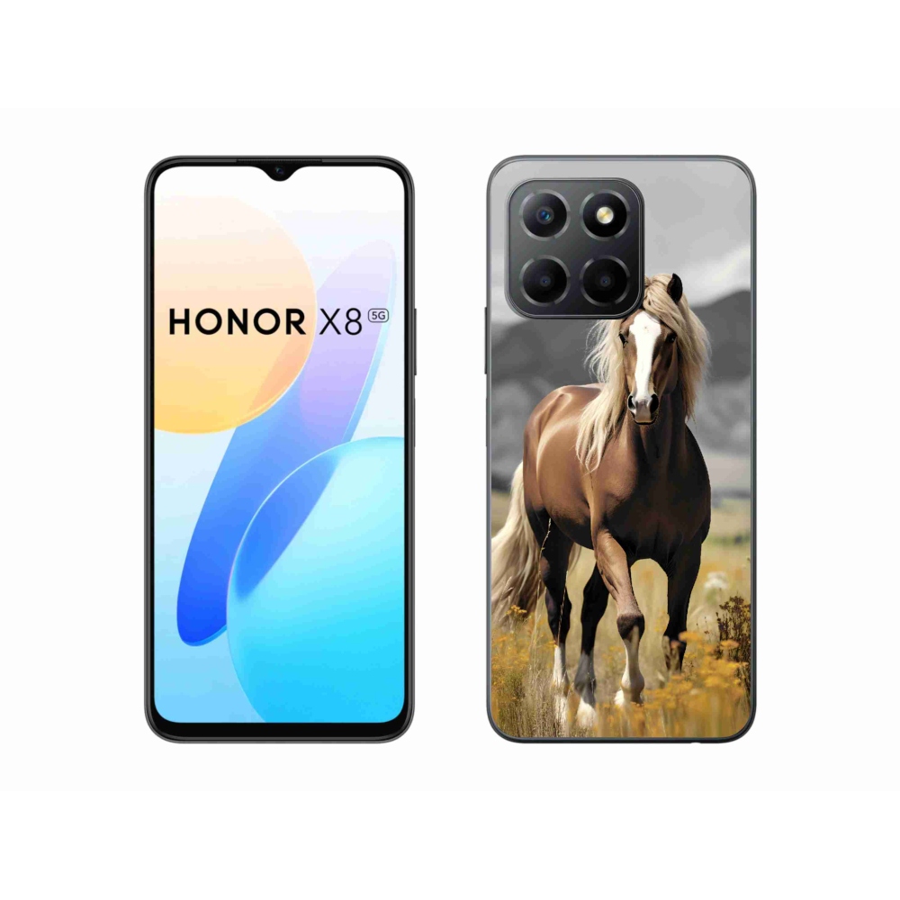 Gelový kryt mmCase na Honor X8 5G - hnědý kůň 1
