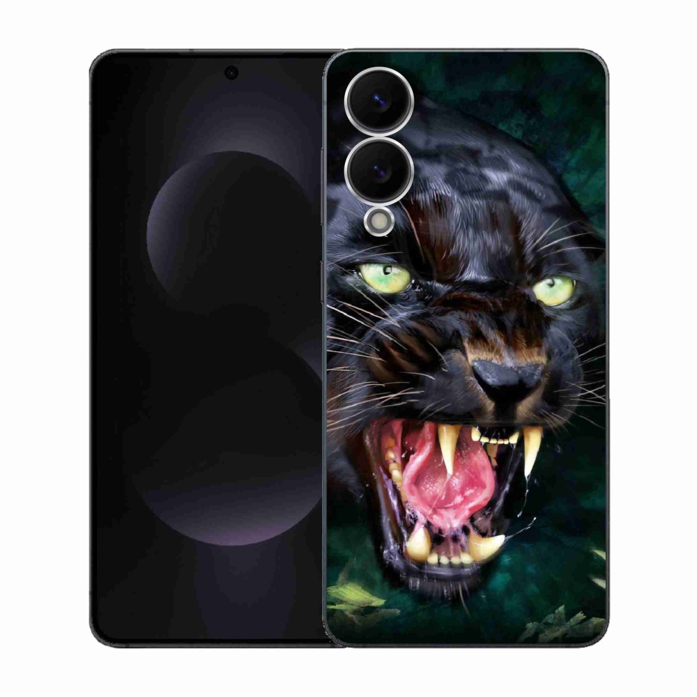 Gelový kryt mmCase na Samsung Galaxy S25 Edge - rozzuřený černý panter