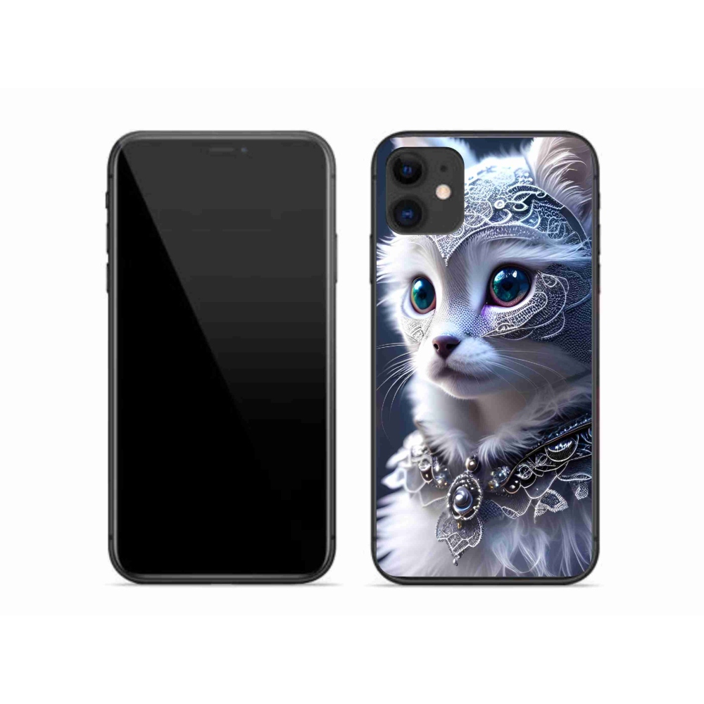 Gelový kryt mmCase na iPhone 11 - bílá kočka