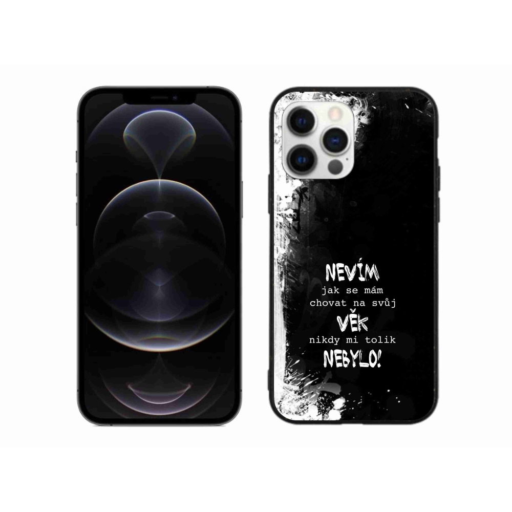 Gelový kryt mmCase na iPhone 12 Pro Max - vtipný text 14 černé pozadí