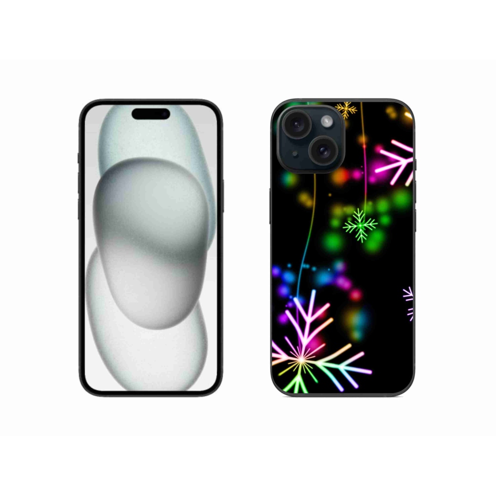 Gelový kryt mmCase na iPhone 15 - barevné vločky