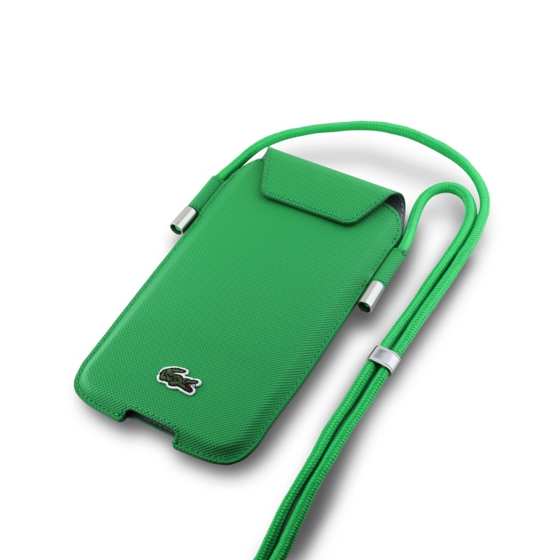 Lacoste PVC Iconic Petit Pique Kapsa na Telefon XL Green