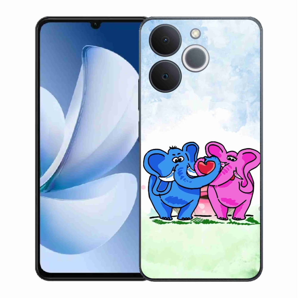 Gelový kryt mmCase na Realme Note 70T - zamilovaní sloni