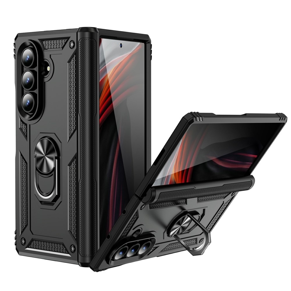 Ring odolný kryt na Samsung Galaxy Z Fold7 5G - černý