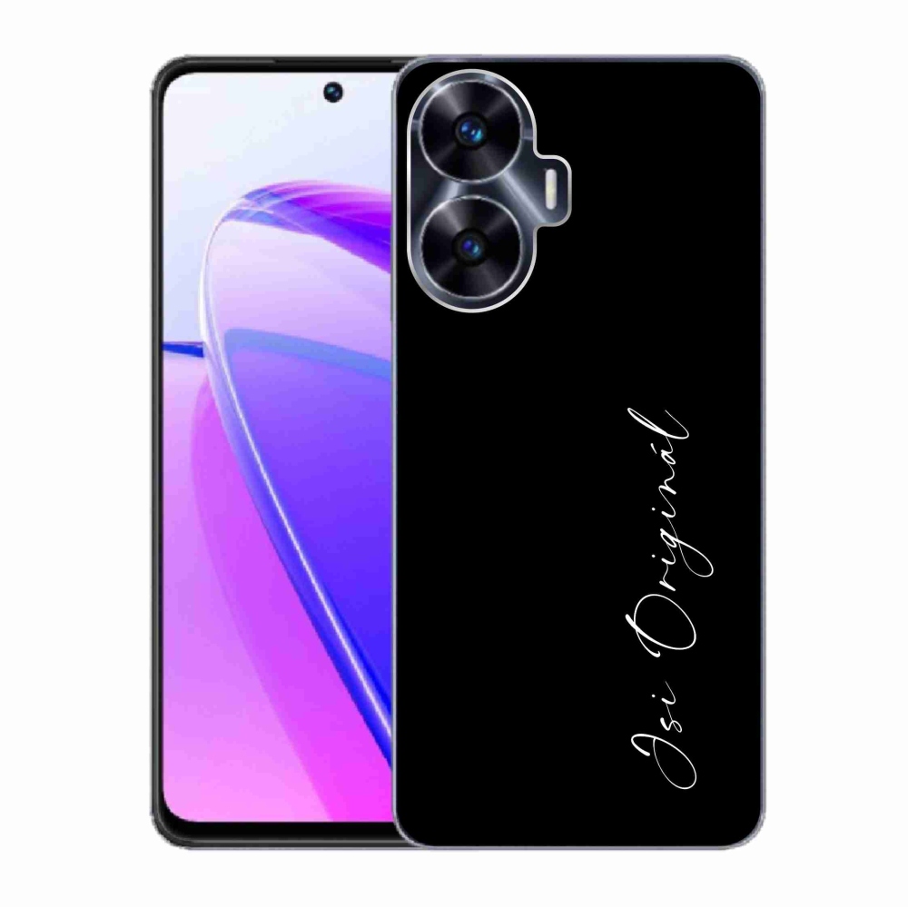 Gelový kryt mmCase na Realme C55 - jsi originál černé pozadí