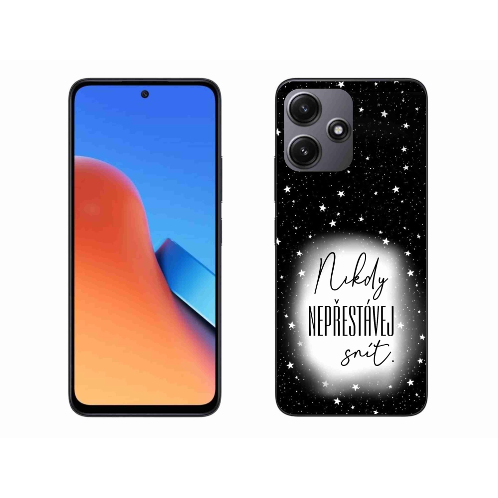 Gelový kryt mmCase na Xiaomi Redmi 12 5G - citát 1 bíločerné pozadí