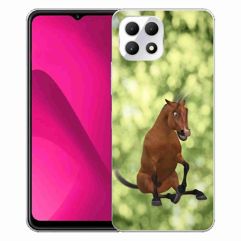 Gelový kryt mmCase na T-Mobile T Phone 2 - hnědý kreslený kůň 1
