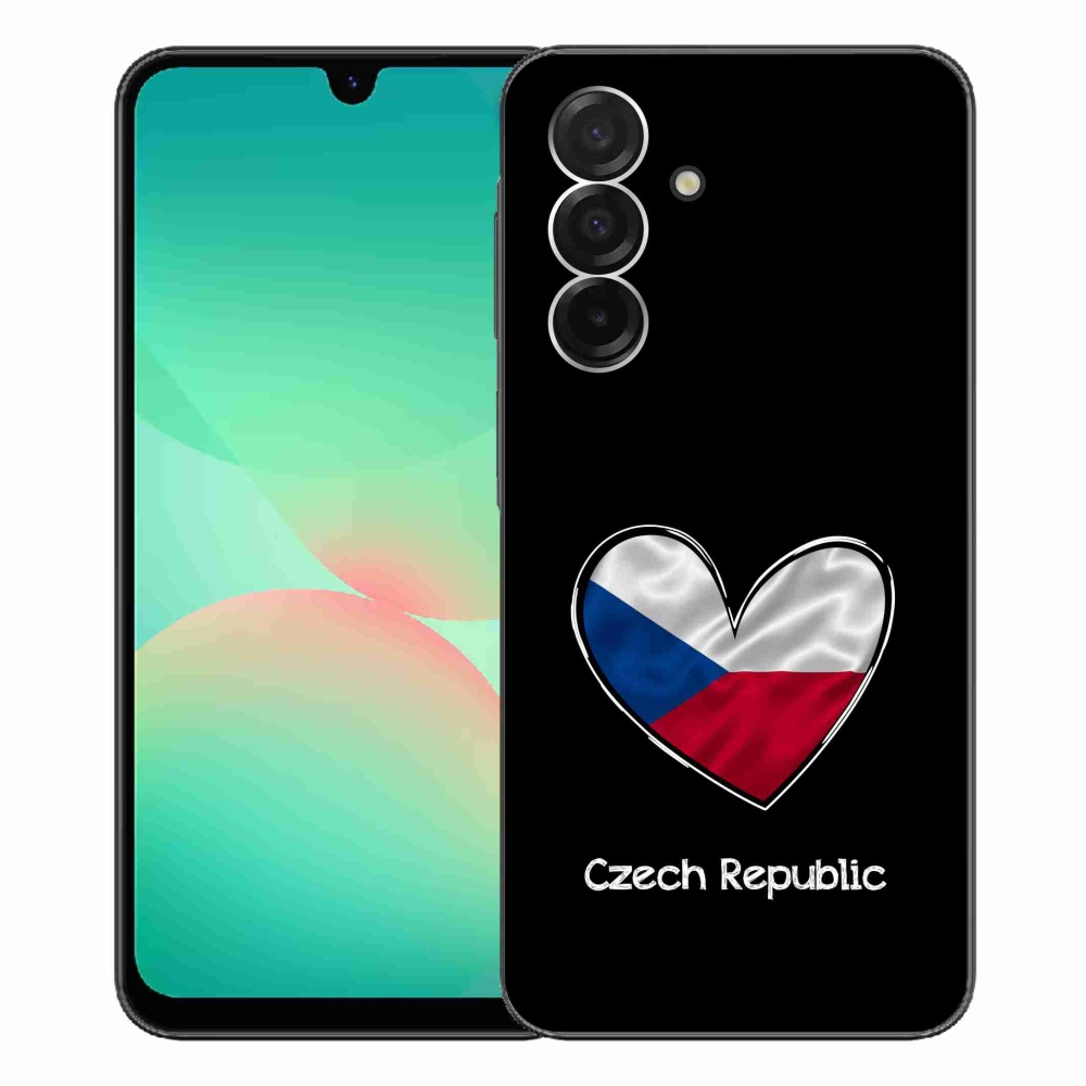 Gelový kryt mmCase na Samsung Galaxy A26 5G - vlajka srdce černé pozadí