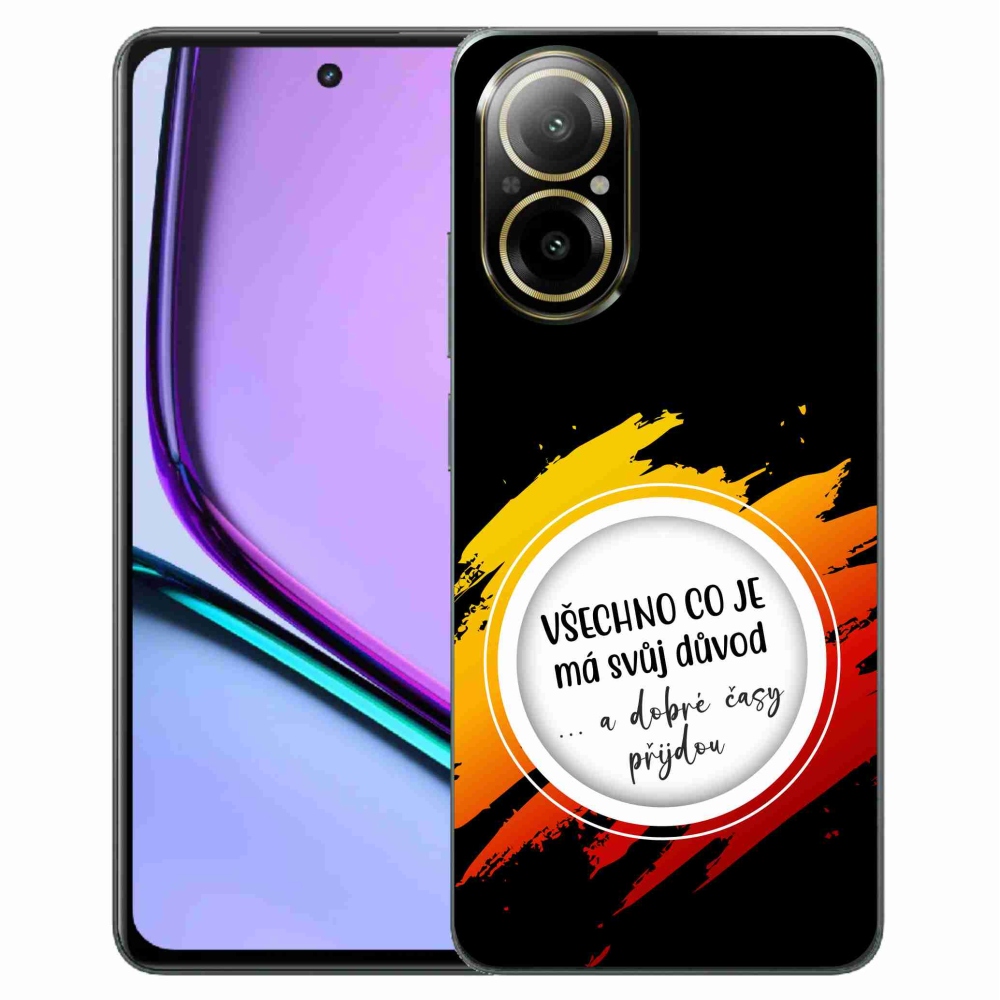 Gelový kryt mmCase na Realme C67 - citát 3 černé pozadí