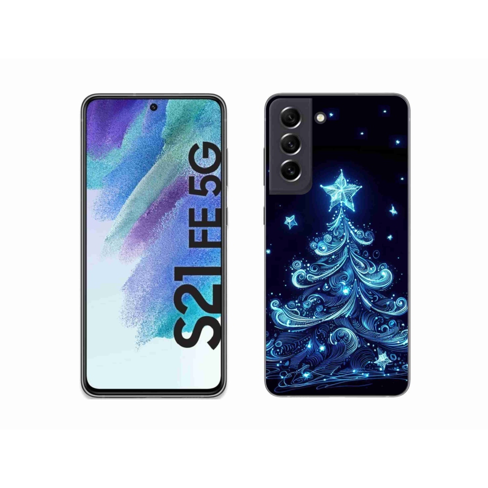 Gelový kryt mmCase na Samsung Galaxy S21 FE 5G - neonový vánoční stromek 4
