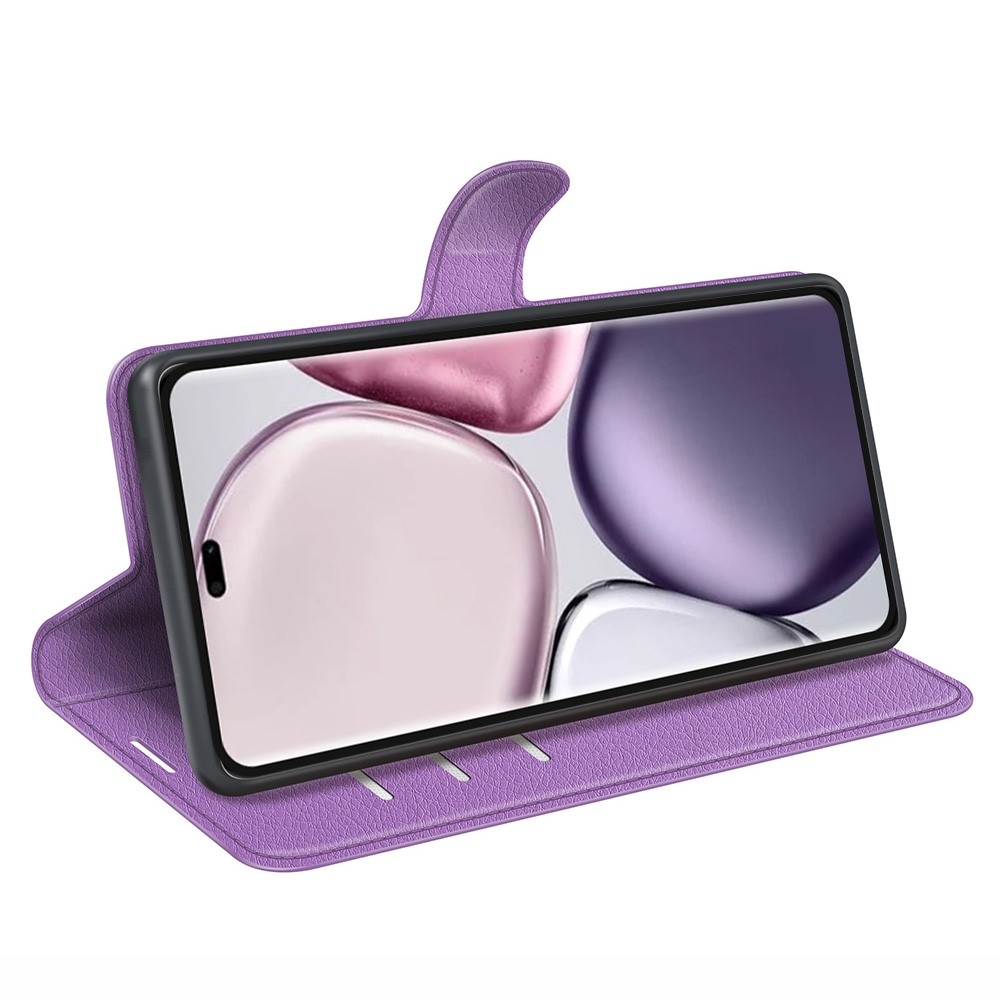 Litchi knížkové pouzdro na Honor Magic 7 Lite 5G - fialové