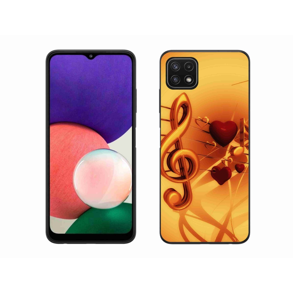 Gelový kryt mmCase na Samsung Galaxy A22 5G - noty
