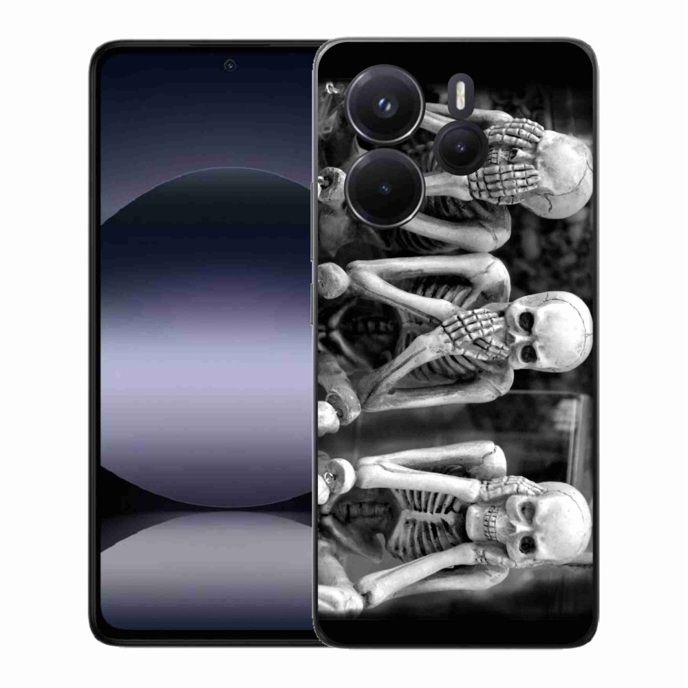 Gelový kryt mmCase na Xiaomi Redmi Note 14 - kostlivci