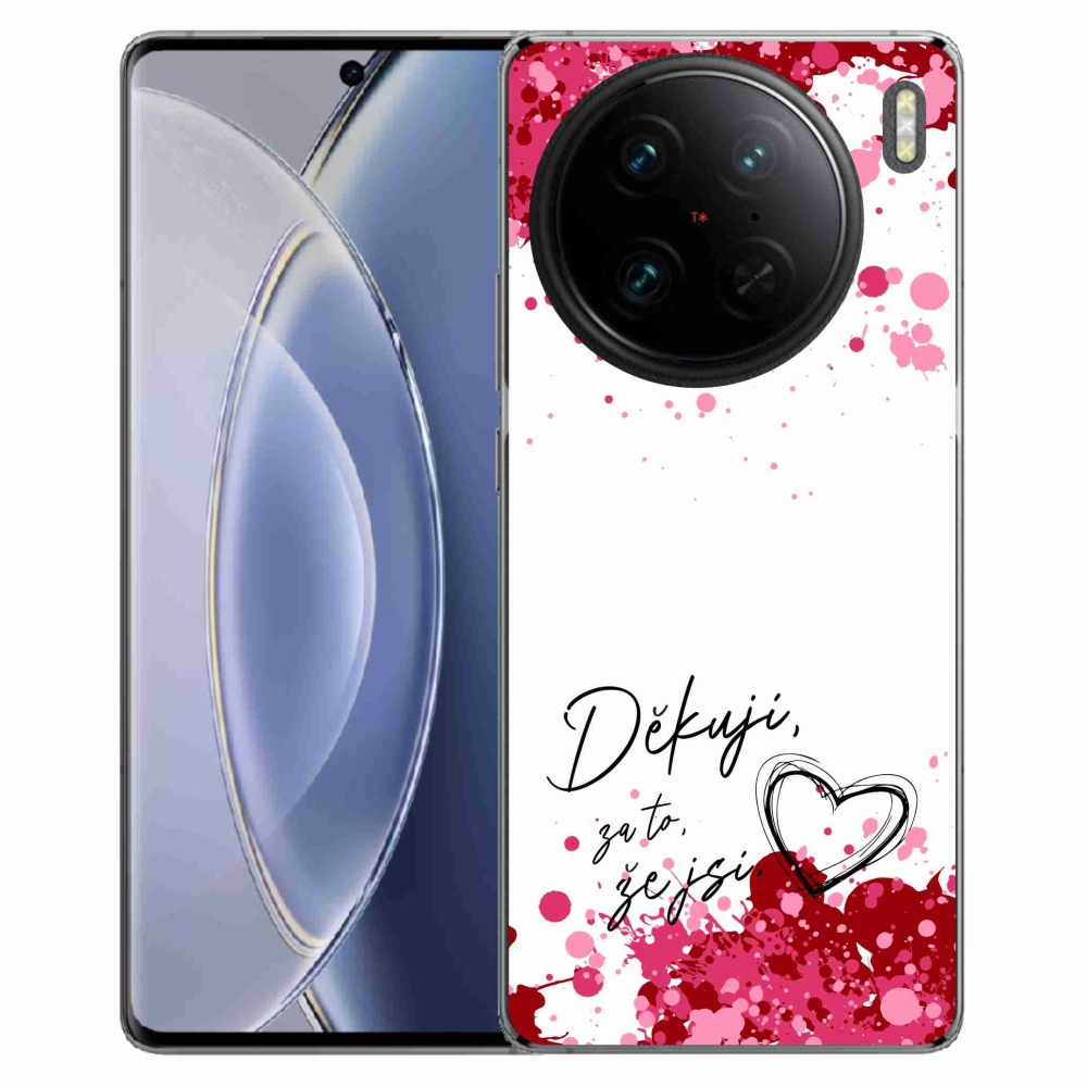 Gelový kryt mmCase na Vivo X90 Pro - zamilovaný text 2 bílé pozadí
