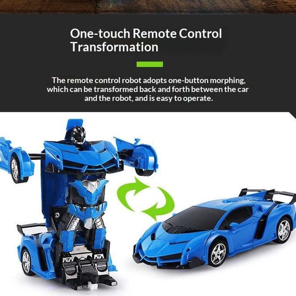 RC transformační auto 2v1 auto a robot - červené