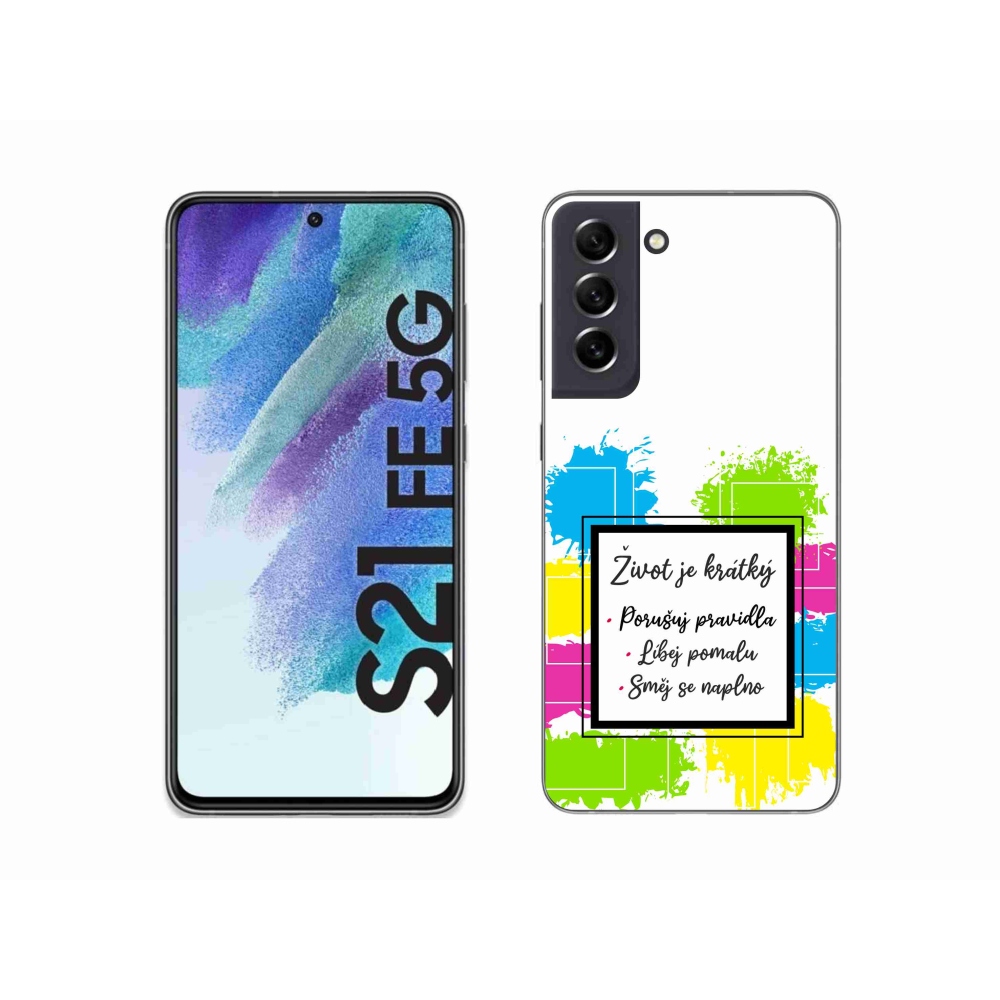 Gelový kryt mmCase na Samsung Galaxy S21 FE 5G - citát 5 bílé pozadí