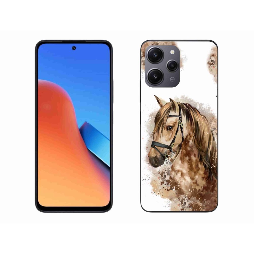 Gelový kryt mmCase na Xiaomi Redmi 12 - hnědý kreslený kůň