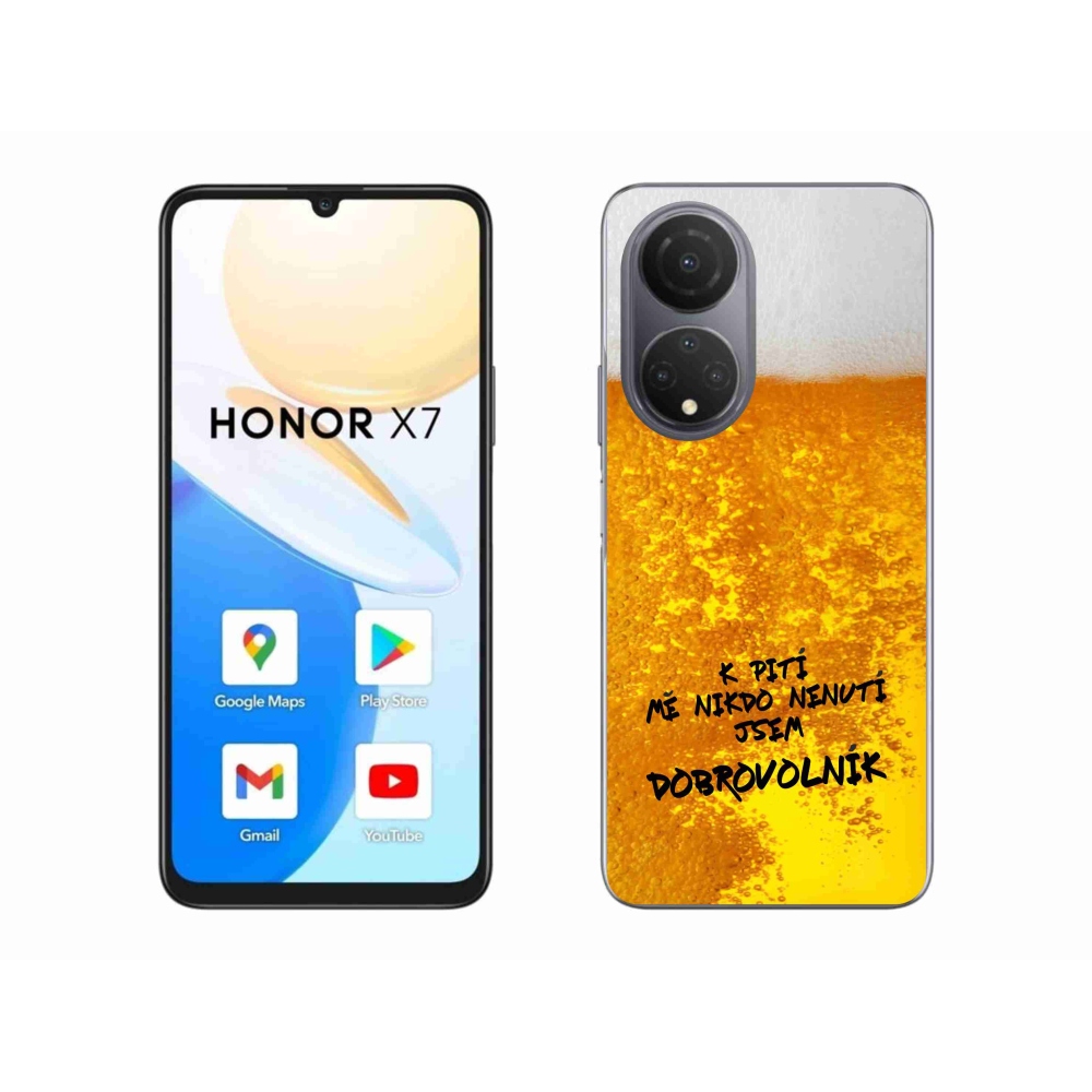 Gelový kryt mmCase na Honor X7 - pivní motiv 4