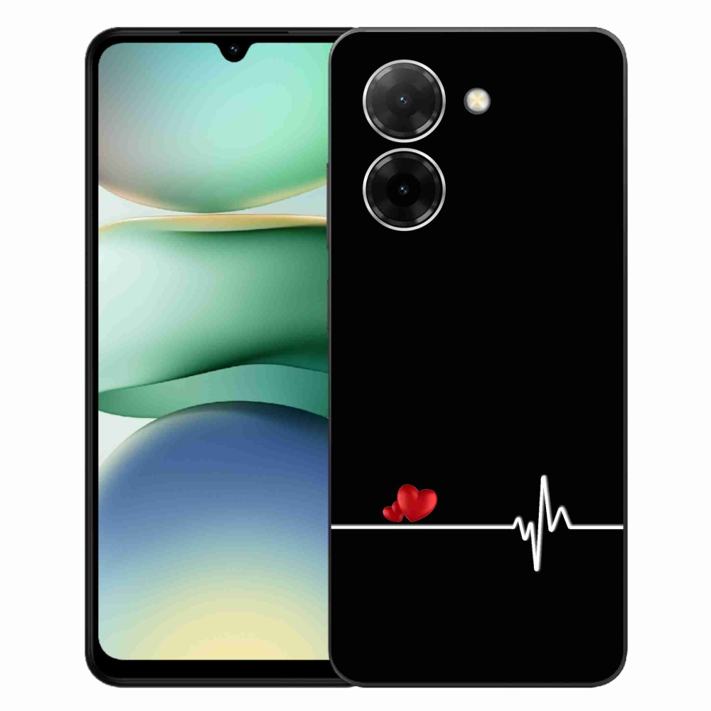 Gelový kryt mmCase na Xiaomi Redmi A5 (171.7x77.8x8.3mm) - srdce a tep černé pozadí