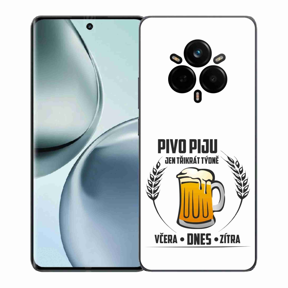 Gelový kryt mmCase na Realme 14 Pro+ 5G - pivní motiv bílé pozadí