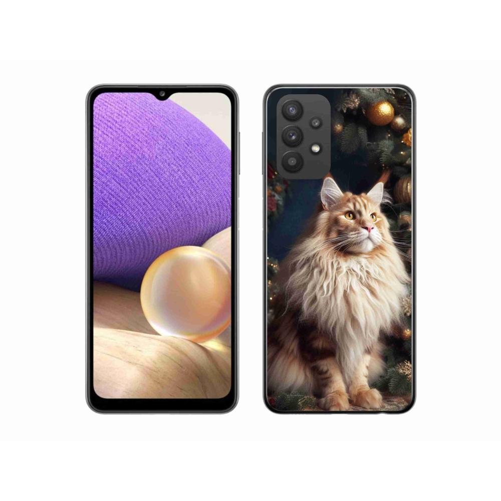 Gelový kryt mmCase na Samsung Galaxy A32 5G - kočka u stromku