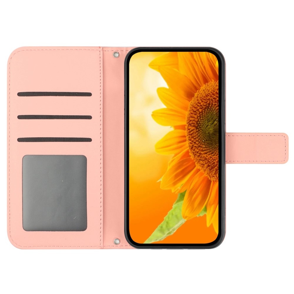 Sunflowers knížkové pouzdro na Xiaomi Redmi Note 14 Pro - růžové