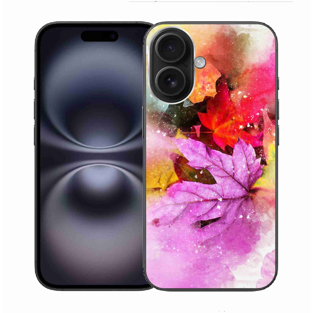Gelový kryt mmCase na iPhone 16 - barevné listy