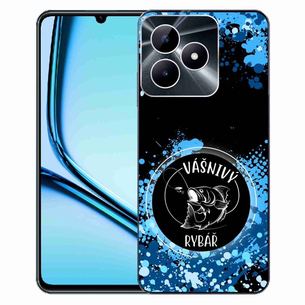 Gelový kryt mmCase na Realme Note 50 - vášnivý rybář černé pozadí