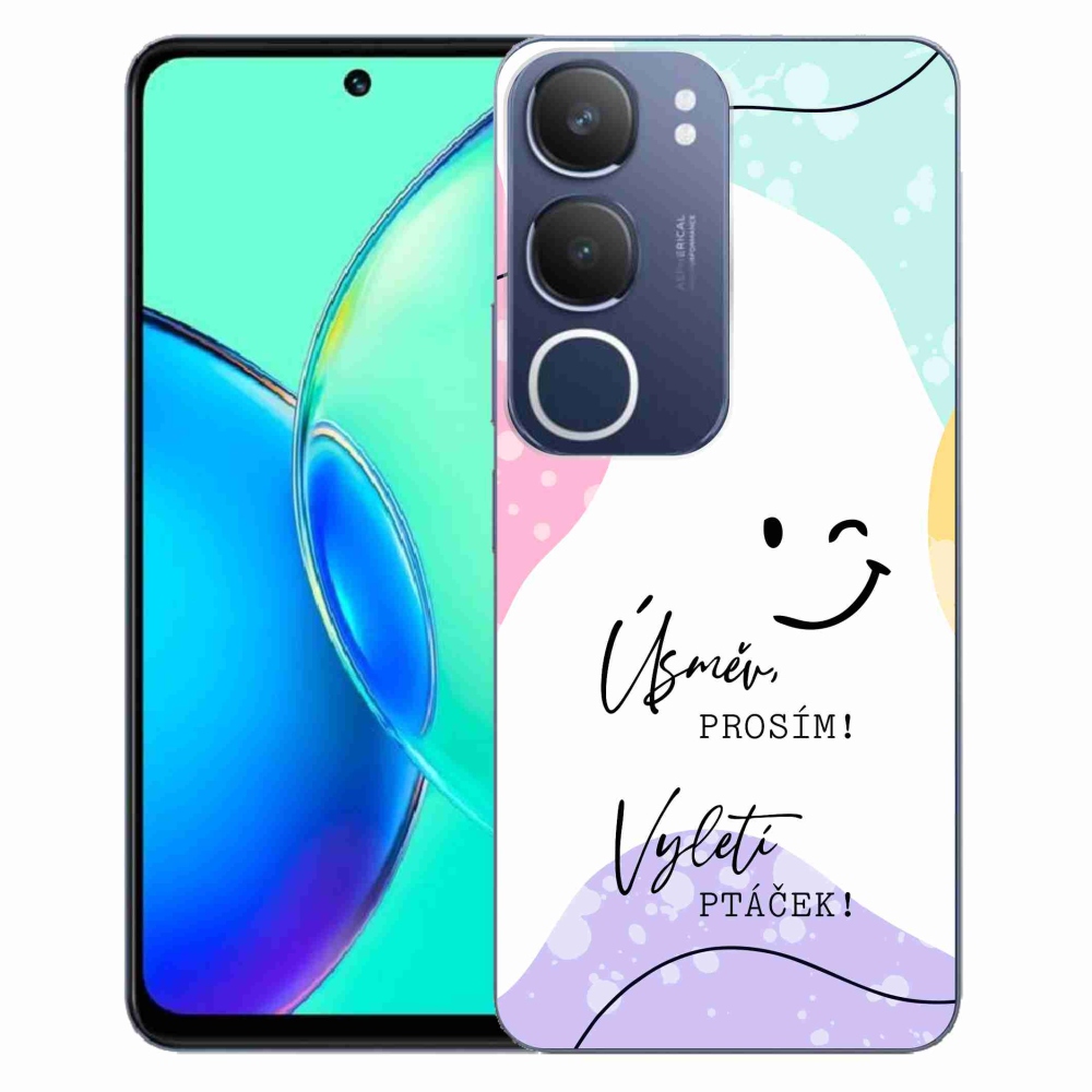 Gelový kryt mmCase na Vivo Y19s - vtipný text 4 bílé pozadí
