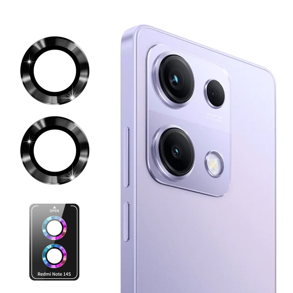 ENK Metal sklo čočky fotoaparátu na Xiaomi Redmi Note 14S (samostatná skla) - černé