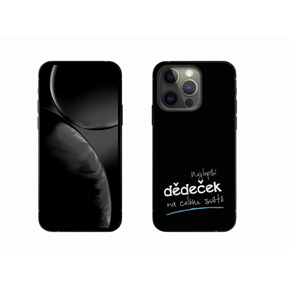 Gelový kryt mmCase na iPhone 13 Pro 6.1 - nejlepší dědeček 3 černé pozadí
