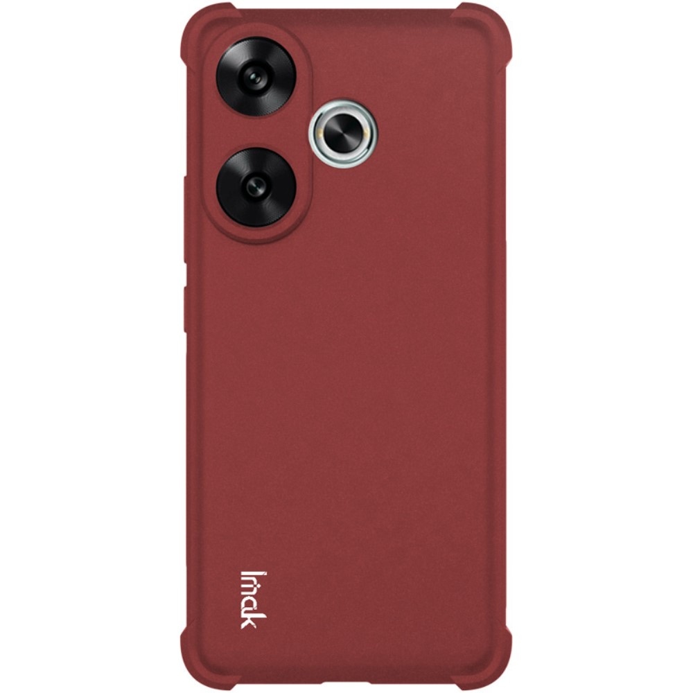 IMK matný gelový obal s vyztuženými rohy na Xiaomi Poco F6 - červený